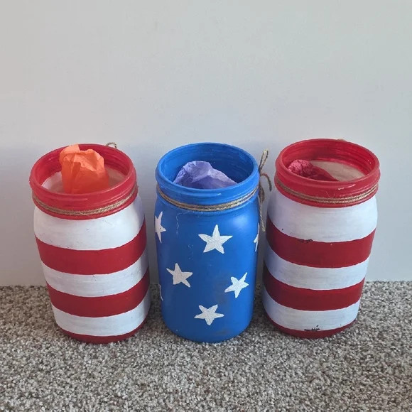 Patriotic Mason Jar Set - Picture 4 of 5